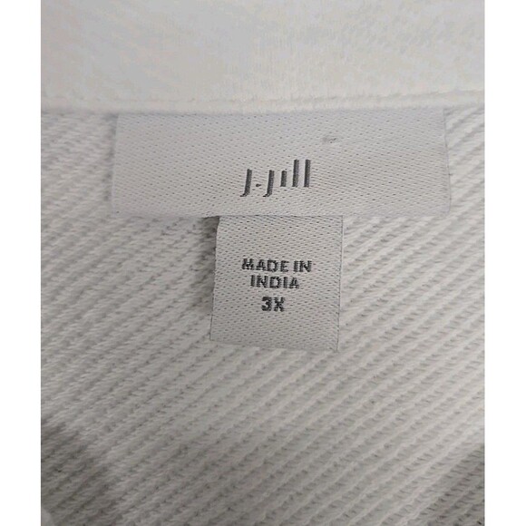 J Jill Love V-Neck Short Sleeve Shirt 100% Cotton White Women’s Plus Size 3X - Picture 4 of 9